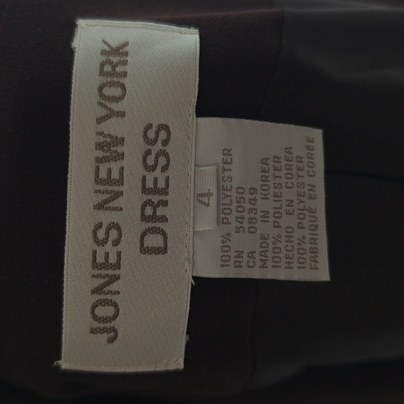 JONES NEW YORK Brown Tuxedo Wrap-Around Long Sleeve Dress  Size 4 - Picture 9 of 12